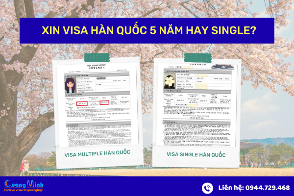 NÊN XIN VISA HÀN QUỐC 5 NĂM HAY VISA SINGLE